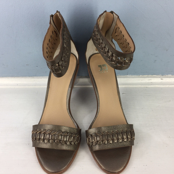 Joe's Jeans pax 7.5 Taupe Bronze Ankle Strap heels - Picture 5 of 7